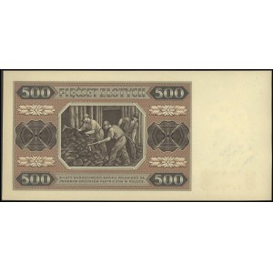 500 złotych 1.07.1948, seria AC, Miłczak 140b, idealny,...