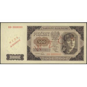 500 złotych 1.07.1948, seria OO 0000000, WZÓR z dodatko...