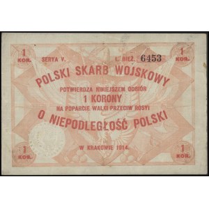 Polski Skarb Wojskowy, 1 korona 1914, na poparcie walki...