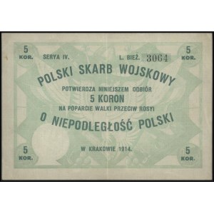 Polski Skarb Wojskowy, 5 koron 1914, na poparcie walki ...