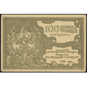 Polski Skarb Wojskowy, 100 złotych = 15 rubli 1916, Jab...