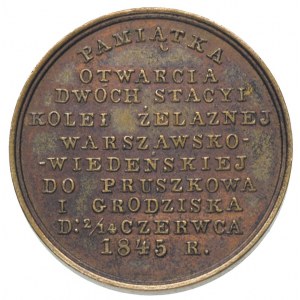 medalik na otwarcie dwóch stacji kolei żelaznej warszaw...