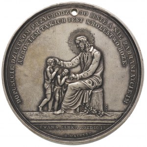 medal na pamiątkę chrztu autorstwa J. Majnerta, Aw: Chr...