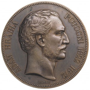 Adam hr. Potocki - medal autorstwa Barre’a wybity w 187...