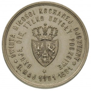 medalik na 100-lecie Konstytucji 3 Maja 1891 r., Aw: W ...