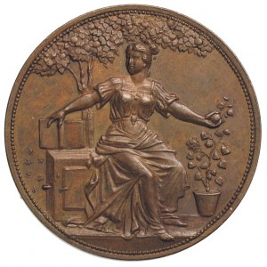 medal nagrodowy bez daty /ok.1900/, Aw: Kobieta w długi...