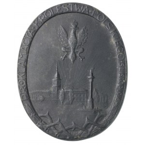 medal jednostronny z okazji proklamacji Królestwa Polsk...