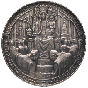 Rada Regencyjna-medal autorstwa J. Raszki 1917 r., Aw: ...
