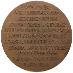 medal autorstwa J. Aumillera - Przyjęcie Polski do Ligi...