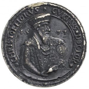 Krzysztof Curtius - lekarz żagański, medal z 1577 r., A...