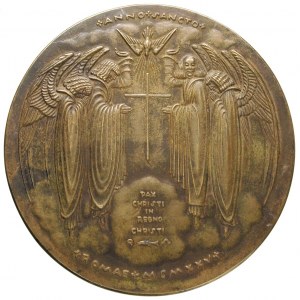 Nysa - medal 1925 r., Aw: Galera na wzburzonym morzu i ...
