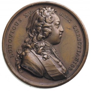 Ludwik XV, -medal zaślubinowy 1725 r., Aw: Popiersie w ...