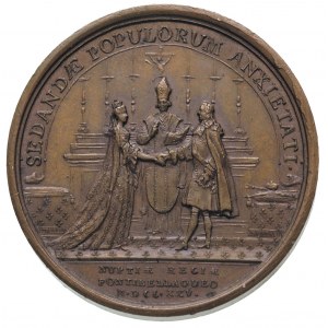 Ludwik XV, -medal zaślubinowy 1725 r., Aw: Popiersie w ...