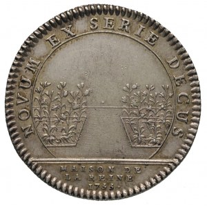 Maria Leszczyńska-królowa Francji, żeton 1733, Aw: Popi...