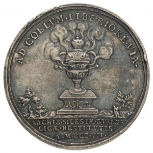 Karol XI, - medal z okazji pokoju w Altranstädt autorst...