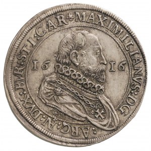 arcyksiążę Maksymilian 1612-1618, talar 1616, Hall, Aw:...