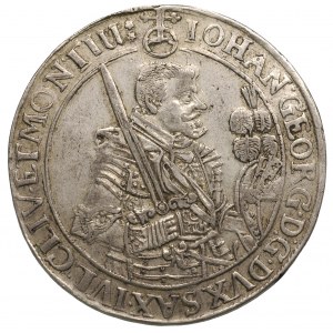 Jan Jerzy 1615-1656, talar 1643, Aw: Półpostać, Rw: Tar...