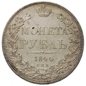 rubel 1844, Petersburg, mała płaska korona, Bitkin 204 ...