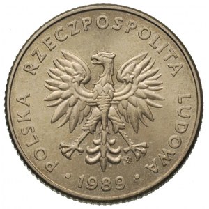 20 złotych 1989, Warszawa, na rewersie wypukły napis PR...