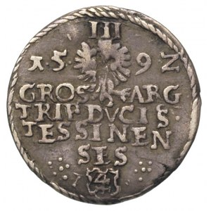 trojak 1592, Cieszyn, odmiana z obwódką na awersie, F.u...