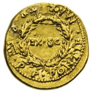 Neron 54-68, aureus 57-58, Rzym, Aw: Głowa cesarza w pr...