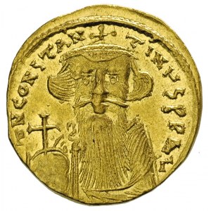 Konstans II 641-668, solidus, oficyna G, Aw: Popiersie ...
