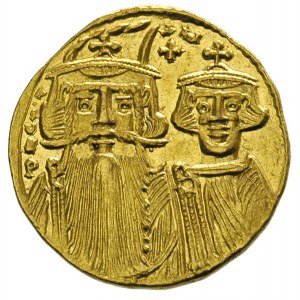 Konstans II 641-668, solidus, oficyna A, Aw: Popiersia ...