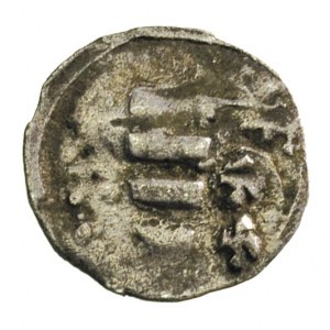 Jadwiga 1386-1399, denar koronny, Aw: Orzeł z głową zwr...