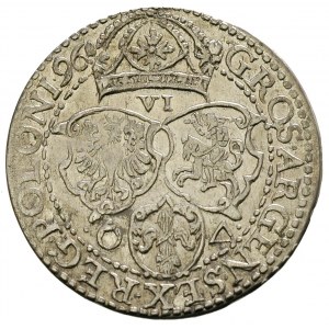 szóstak 1596, Malbork, obwódka zewnętrzna dotyka wierzc...
