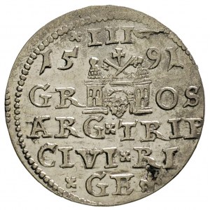 trojak 1591, Ryga, Iger R.91.1.a, Gerbaszewski 12