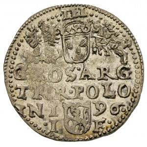 trojak 1596, Olkusz, Iger O.96.1.d, bardzo ładny, patyn...