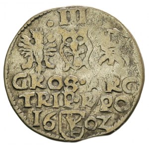 fałszerstwo z epoki trojaka koronnego z datą 1602, Iger...