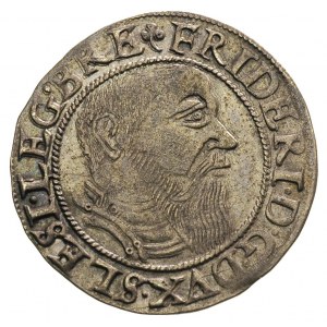 grosz 1545, Legnica, F.u.S. 1370, piękny, ciemna patyna