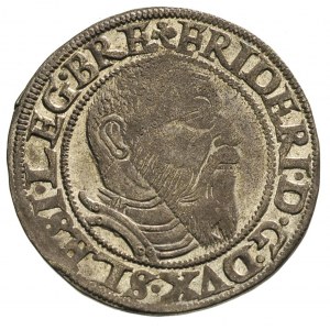 grosz 1545, Legnica, F.u.S. 1370, bardzo ładny, duży bl...