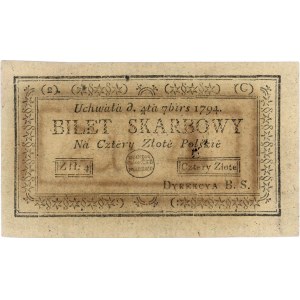 4 złote polskie 4.09.1794, seria 2-C, błąd w dacie 7bir...