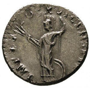 Domicjan 81-96, denar 92-93, Rzym, Aw: Głowa cesarza w ...
