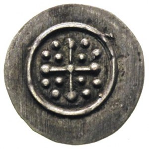 denar XII w., Aw: Krzyż perełkowy, w polu N-N-N-N, międ...
