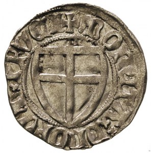 Henryk I von Plauen 1410-1414, szeląg, Gdańsk, Aw: Tarc...
