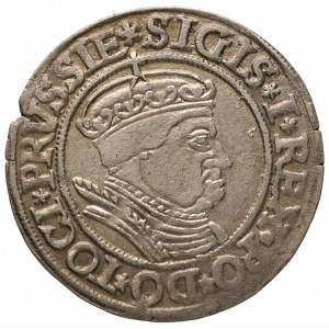 grosz 1534, Toruń, starsze popiersie króla w czepcu pod...