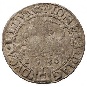 grosz 1536 Wilno, odmiana z literą I pod Pogonią, bardz...