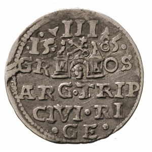 trojak 1585, Ryga, odmiana z małą głową króla, Iger R.8...