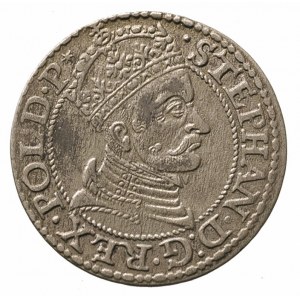 grosz 1579, Gdańsk, na awersie gwiazdka na końcu napisu...
