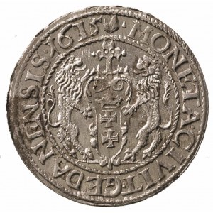 ort 1615, Gdańsk, kropka za łapą niedźwiedzia, moneta b...