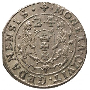 ort 1624/3, Gdańsk, moneta wybita na krążku z krawędzi ...
