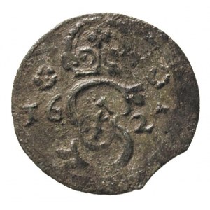 denar 1623, Łobżenica, odmiana z pełną datą po bokach m...