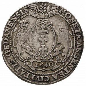 talar 1640, Gdańsk, odmiana z 7 listkami w gałązce nad ...