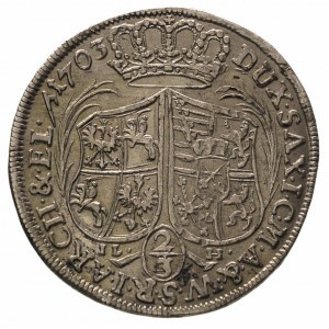 2/3 talara (gulden) 1703, Drezno, Merseb. 1438, Dav. 81...