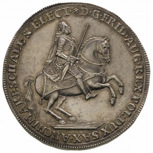 talar wikariacki 1741, Drezno, Aw: Król na koniu, Rw: T...
