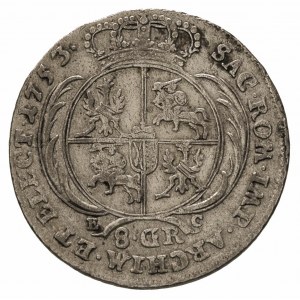dwuzłotówka (8 groszy) 1753, \efraimek, odmiana z liter...