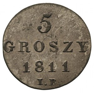 5 groszy 1811 I.B., Warszawa, Plage 96, moneta przebita...